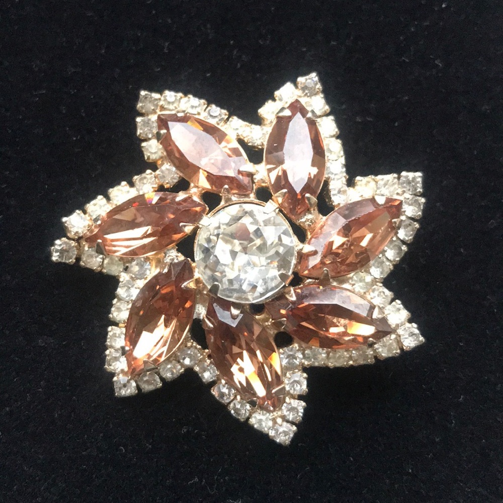 Vintage Weiss Clear Rhinestone and Tropez Brooch